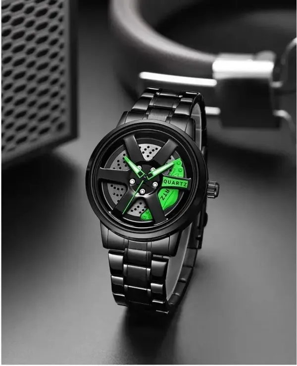 ZYVRA_Black_Faux_Leather_Analog_Watch_For_Unisex