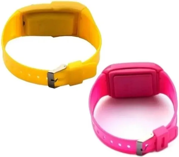 ZYVRA_Pink,_Yellow_Faux_Leather_Digital_Watch_For_Unisex