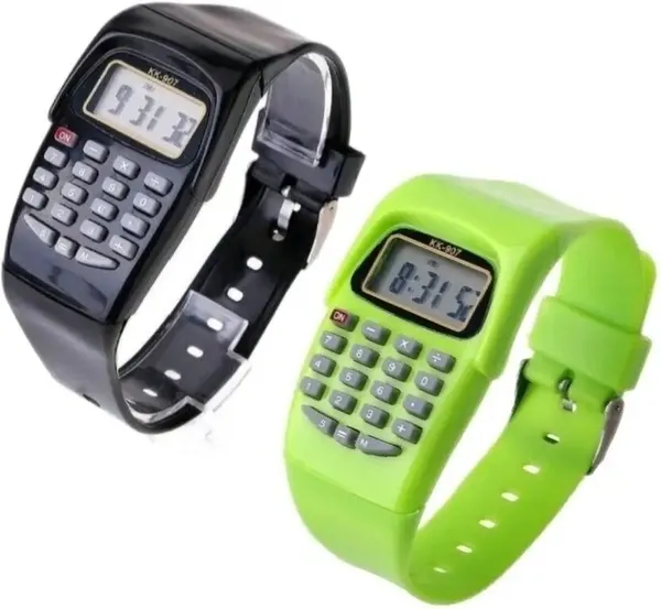 ZYVRA_Black,_Green_Faux_Leather_Digital_Watch_For_Unisex