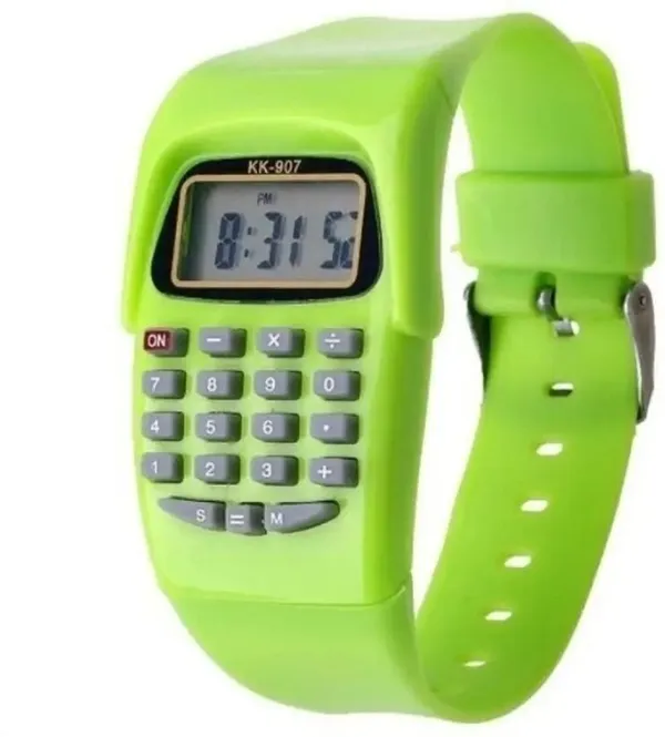 ZYVRA_Black,_Green_Faux_Leather_Digital_Watch_For_Unisex
