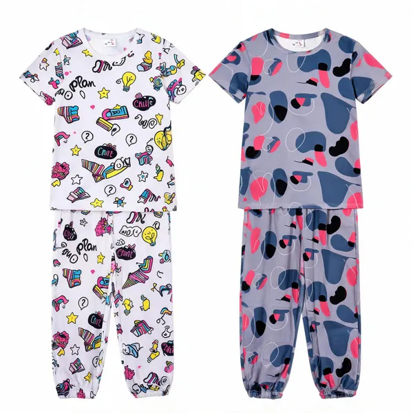 Multicolor_Cotton_Printed_Pajama_Set_For_Girls