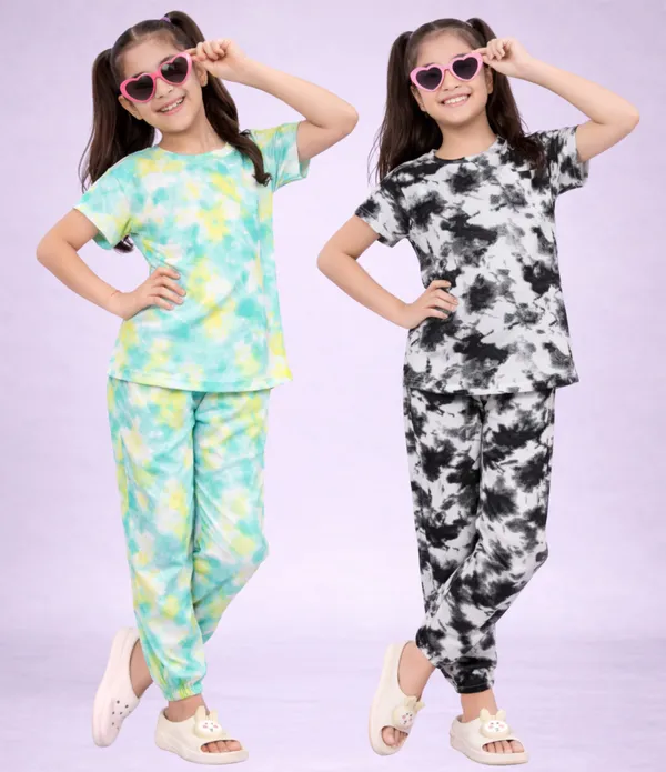 Multicolor_Cotton_Relaxed_Fit_Tie_Dye_Pajama_Set_For_Girls