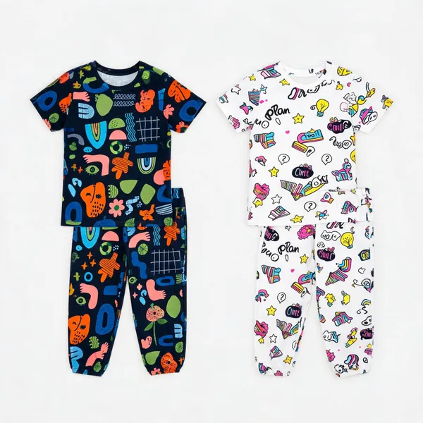 Multicolor_Cotton_Printed_Pajama_Set_For_Girls