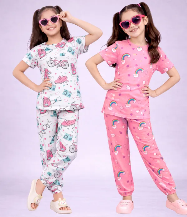 Multicolor_Cotton_Regular_Fit_Printed_Pajama_Set_For_Girls