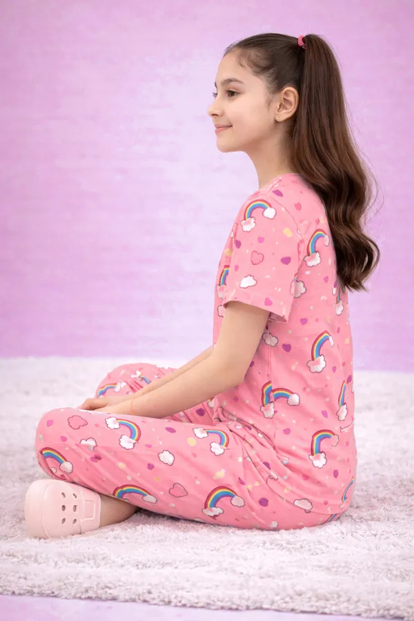 Pink_Rainbow_Print_Pajama_Set_for_Girls