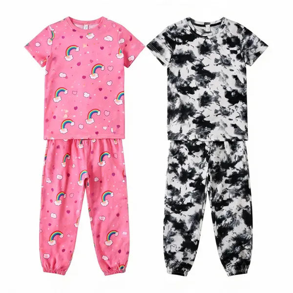 Multicolor_Cotton_Printed_Pajama_Set_For_Girls