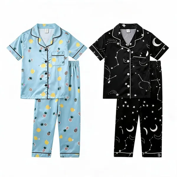 Blue_&_Black_Cotton_Printed_Regular_Fit_Pajama_Set_For_Girls