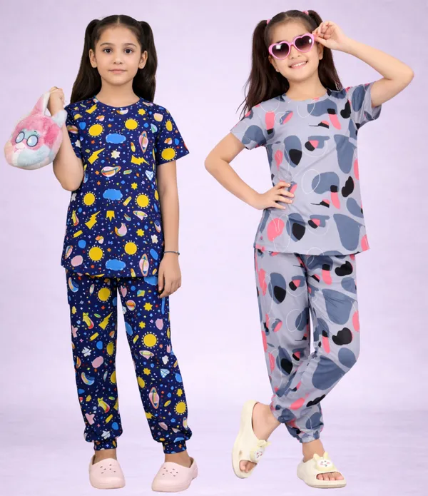 Multicolor_Cotton_Printed_Pajama_Set_For_Girls