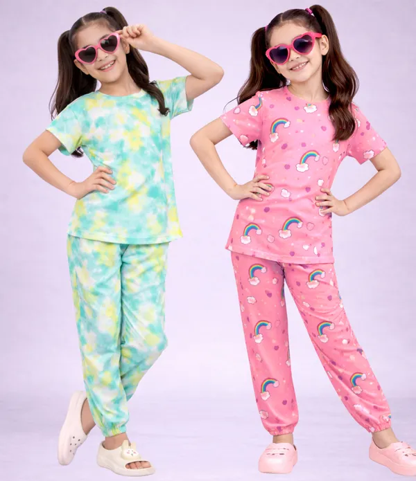 Multicolor_Cotton_Regular_Fit_Printed_Pajama_Set_For_Girls
