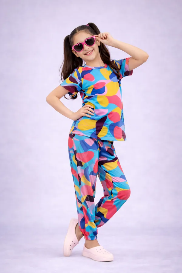 Multicolor_Cotton_Printed_Pajama_Set_For_Girls