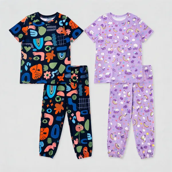 Multicolor_Cotton_Printed_Pajama_Set_For_Girls