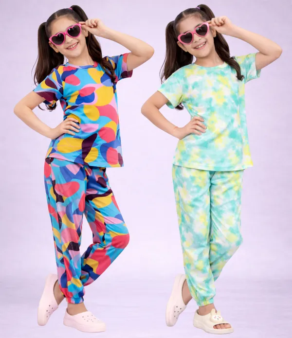 Multicolor_Cotton_Printed_Pajama_Set_For_Girls