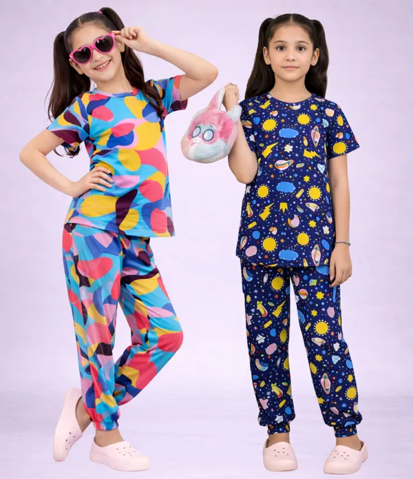 Multicolor_Cotton_Printed_Pajama_Set_For_Girls