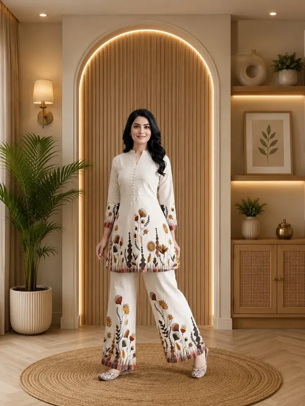 Cream_Cotton_Printed_Kurta_Palazzo_Set_For_Women