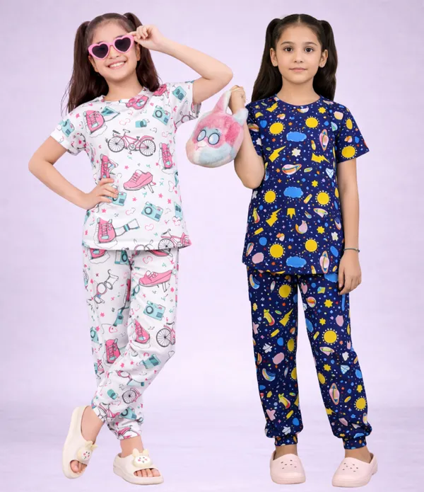 Multicolor_Cotton_Printed_Pajama_Set_For_Girls