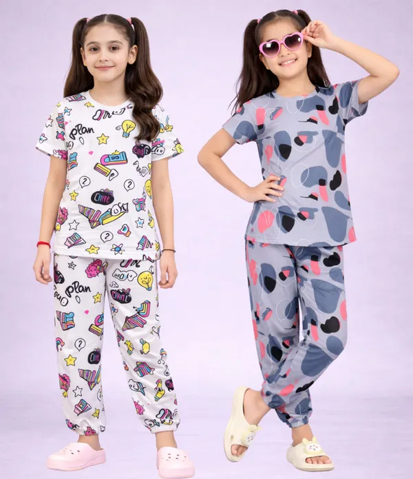 Multicolor_Cotton_Printed_Pajama_Set_For_Girls