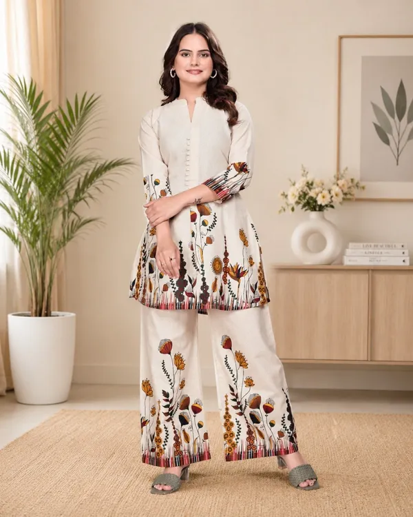 Cream_Cotton_Printed_Kurta_Palazzo_Set_For_Women