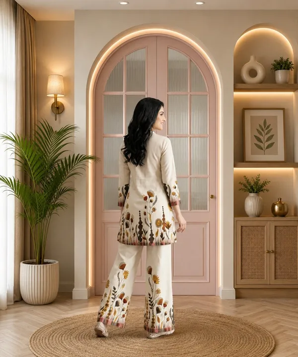 Cream_Cotton_Printed_Kurta_Palazzo_Set_For_Women