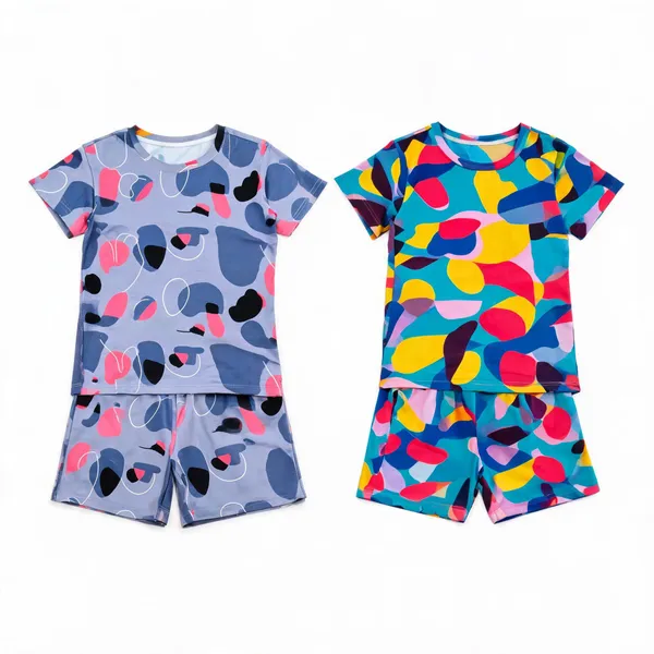 Multicolor_Cotton_Relaxed_Fit_T-Shirt_&_Shorts_Set_For_Girls