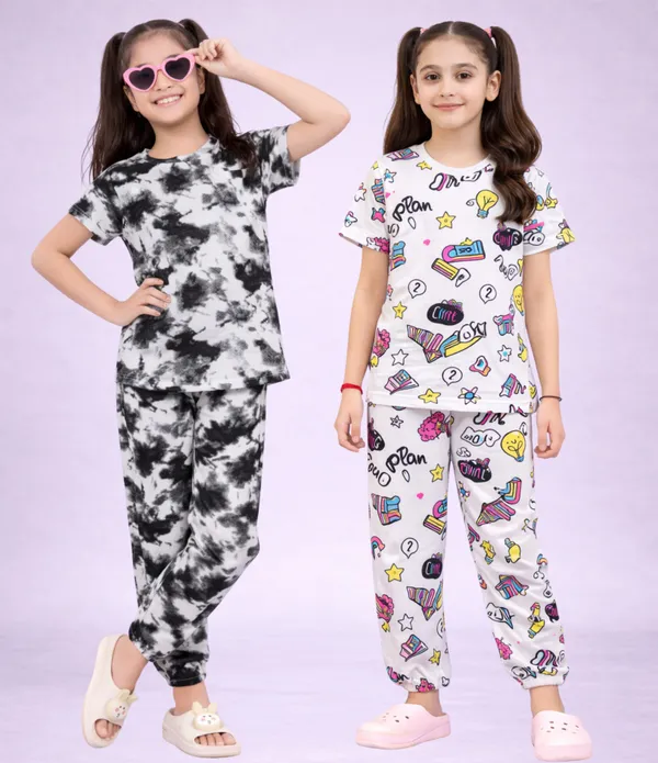 Multicolor_Cotton_Printed_Pajama_Set_For_Girls
