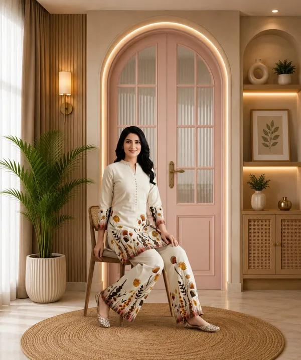 Cream_Cotton_Printed_Kurta_Palazzo_Set_For_Women