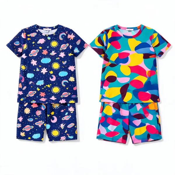 Cotton_Printed_T-Shirt_&_Shorts_Set_For_Girls