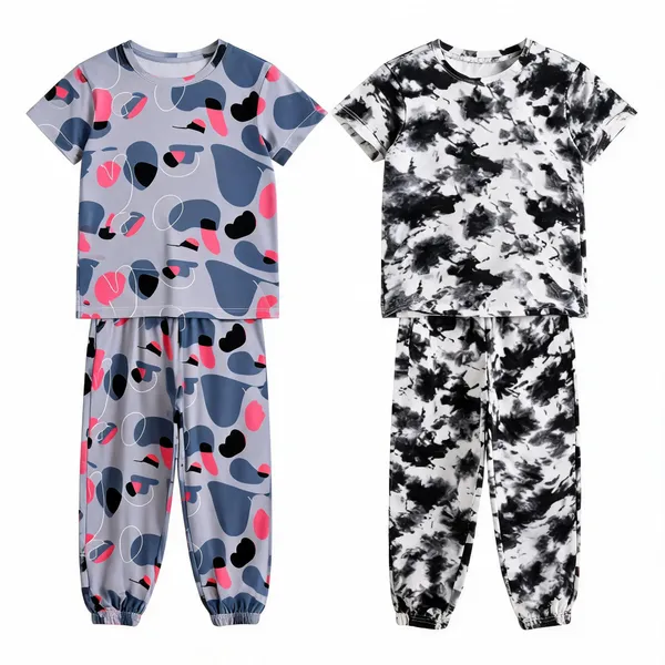 Grey_&_Black_Cotton_Printed_Regular_Fit_Pajama_Set_For_Girls