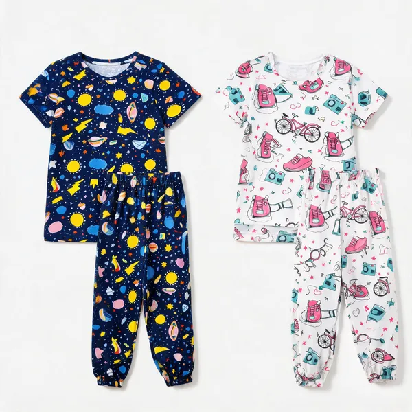 Multicolor_Cotton_Printed_Pajama_Set_For_Girls