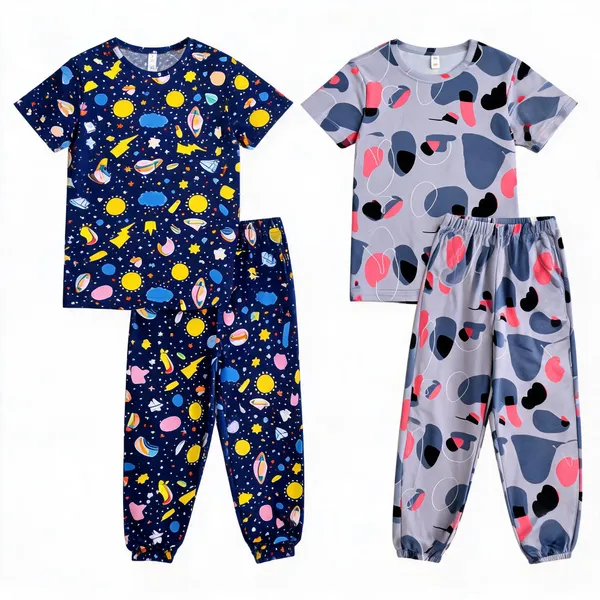 Multicolor_Cotton_Printed_Pajama_Set_For_Girls