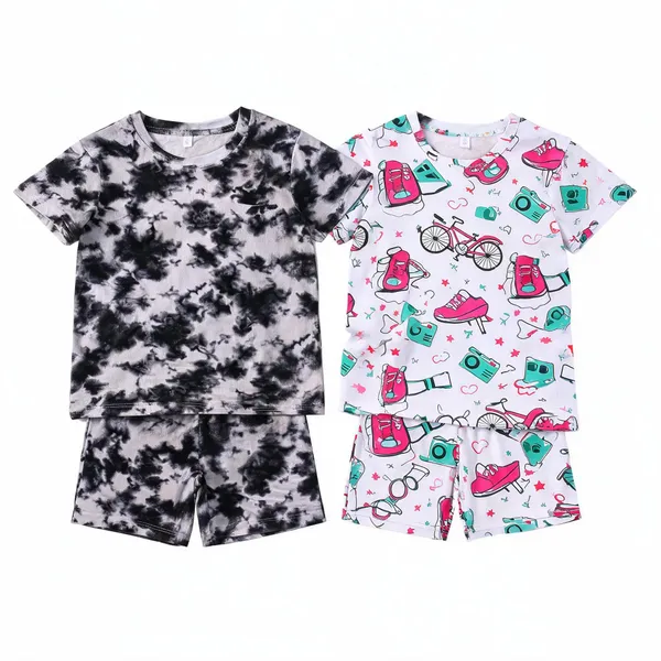 Cotton_Relaxed_Fit_Printed_T-Shirt_&_Shorts_Set_For_Girls