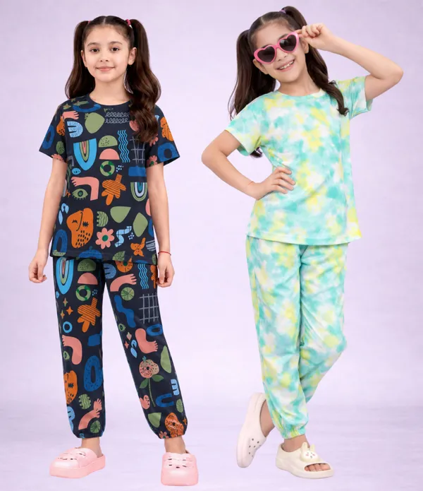 Multicolor_Cotton_Regular_Fit_Pajama_Set_For_Girls