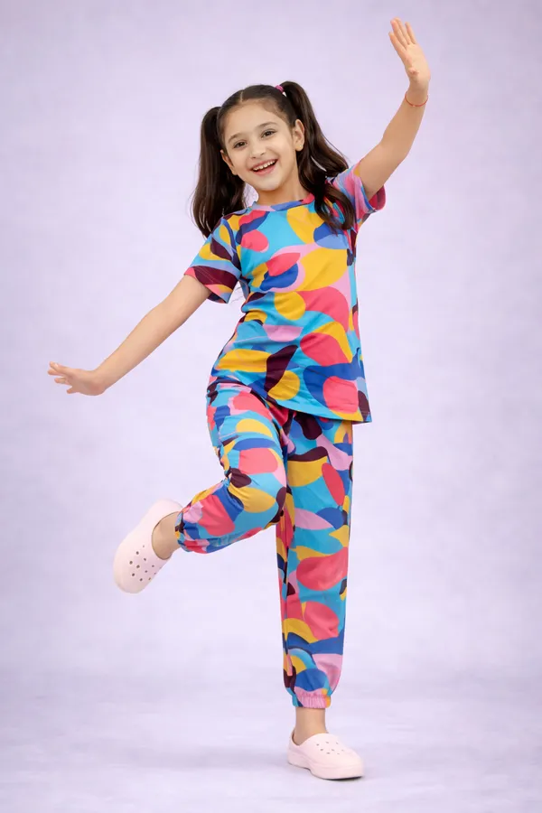 Multicolor_Cotton_Printed_Pajama_Set_For_Girls