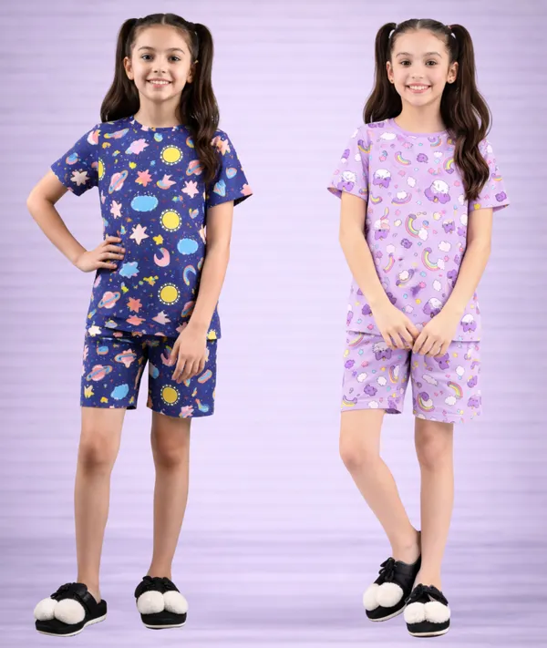 Blue_&_Purple_Cotton_Printed_Pajama_Set_For_Girls
