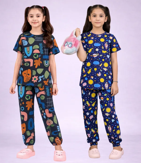 Multicolor_Cotton_Regular_Fit_Printed_Pajama_Set_For_Girls