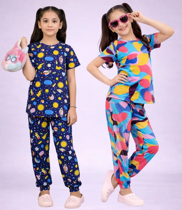 Multicolor_Cotton_Printed_Pajama_Set_For_Girls