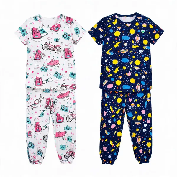 Multicolor_Cotton_Printed_Pajama_Set_For_Girls