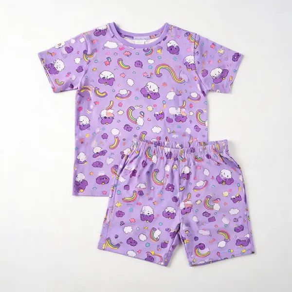 Purple_Cotton_Relaxed_Fit_Printed_T-Shirt_&_Shorts_Set_For_Girls