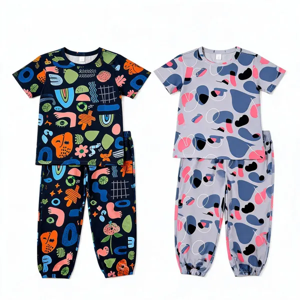 Multicolor_Cotton_Printed_Pajama_Set_For_Girls