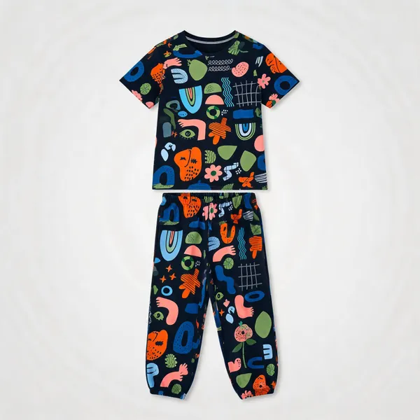 Multicolor_Cotton_Regular_Fit_Printed_Pajama_Set_For_Girls