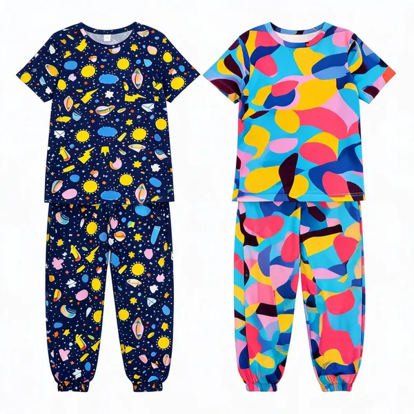 Multicolor_Cotton_Printed_Pajama_Set_For_Girls