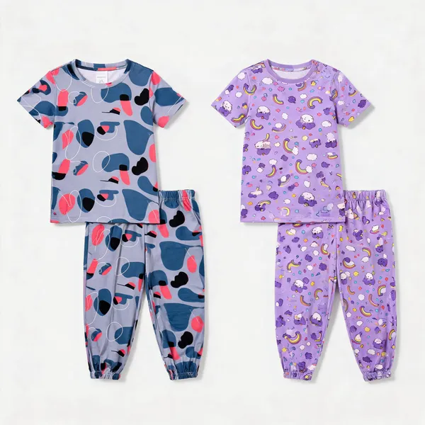 Multicolor_Cotton_Printed_Pajama_Set_For_Girls