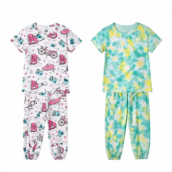 Multicolor_Cotton_Regular_Fit_Printed_Pajama_Set_For_Girls