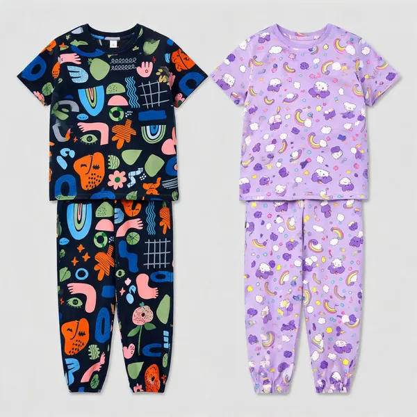Multicolor_Cotton_Relaxed_Fit_Printed_Pajama_Set_For_Girls