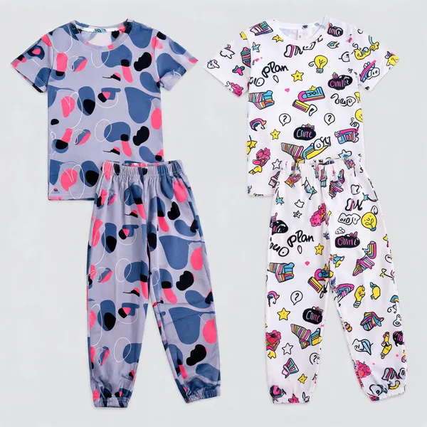 Multicolor_Cotton_Printed_Pajama_Set_For_Girls