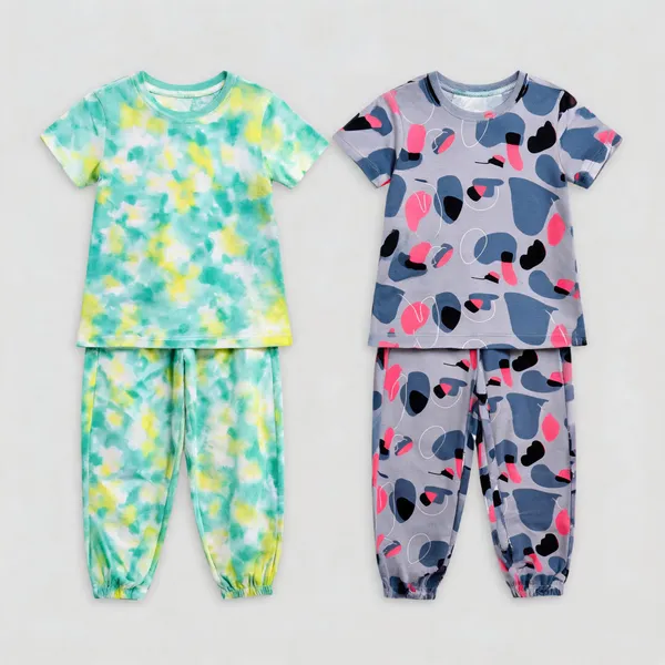Multicolor_Cotton_Printed_Pajama_Set_For_Girls