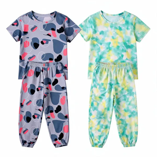 Cotton_Printed_Short_Sleeve_Pajama_Set_For_Girls