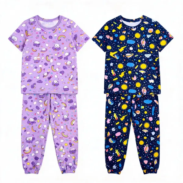 Multicolor_Cotton_Printed_Pajama_Set_For_Girls