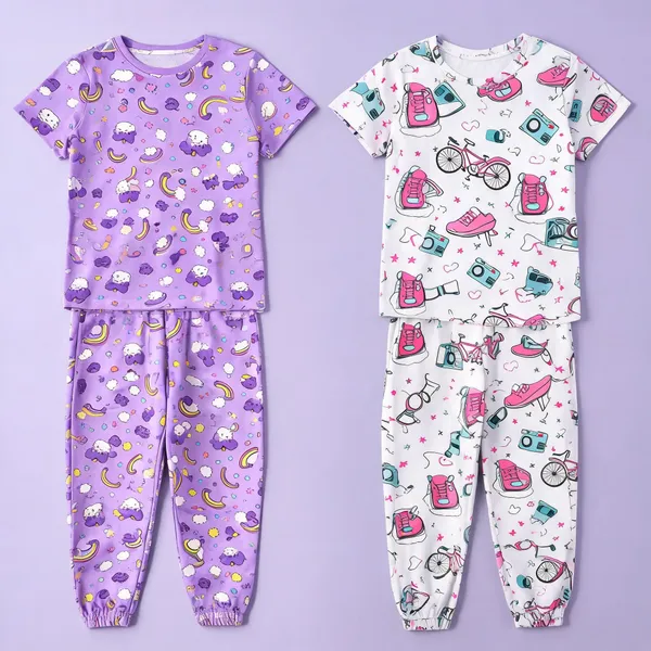 Purple_White_Cotton_Printed_Pajama_Set_For_Girls