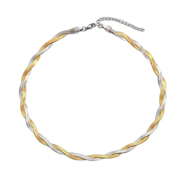 Snake_Chain_Herringbone_Necklace_With_Pendant