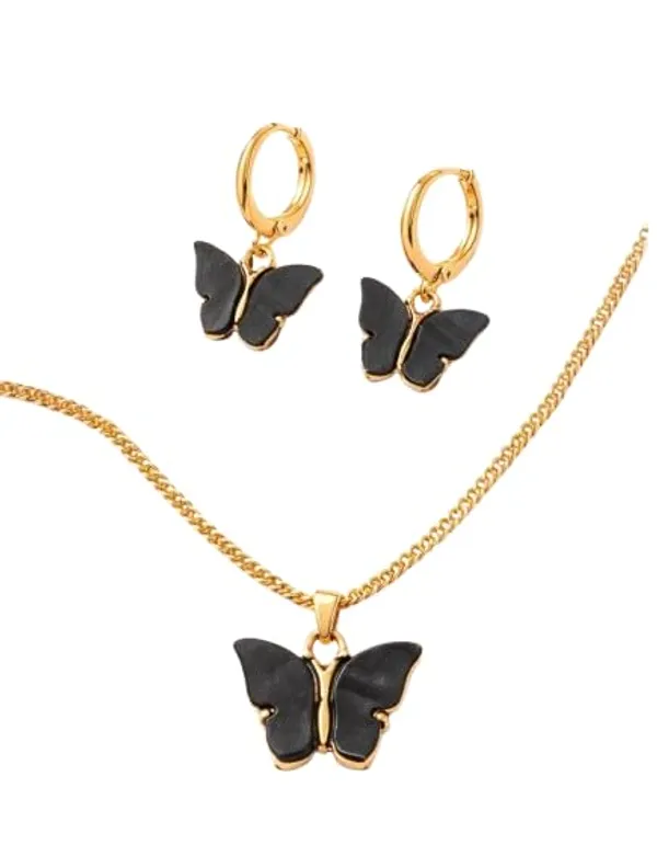 Butterfly_Pendant_Necklace_And_Hoop_Earrings_Set
